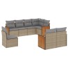 Salon de jardin avec coussins 8 pcs beige résine tressée 647250647250