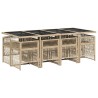 Ensemble à manger de jardin et coussins 9 pcs mélange beige 647254647254