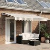 Auvent rétractable manuel Gris clair et blanc 4 × 3,5 m 647264647264