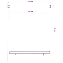 Store roulant d'extérieur 125 (l) x 140 (H) cm marron 647267647267