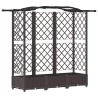 Lit Élevé avec Treillis et Toit Marron 163 x 40 x 123 cm PP 647271647271