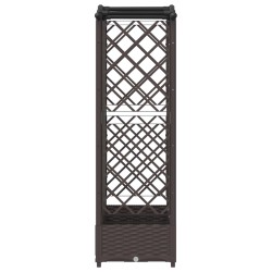 Lit Élevé avec Treillis et Toit Marron 163 x 40 x 123 cm PP 647271647271