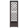 Lit Élevé avec Treillis et Toit Marron 163 x 40 x 123 cm PP 647271647271