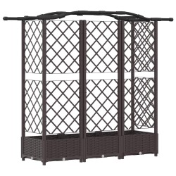 Lit Élevé avec Treillis et Toit Marron 163 x 40 x 123 cm PP 647271647271