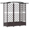 Lit Élevé avec Treillis et Toit Marron 163 x 40 x 123 cm PP 647271647271