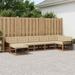 Ensemble de canapés d'extérieur 7 pcs Naturel et Beige 647274647274