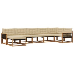 Ensemble de canapés d'extérieur 7 pcs Naturel et Beige 647274647274