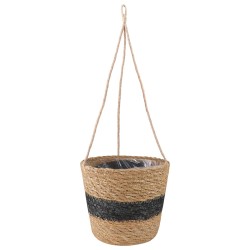 Paniers à plantes en herbe de mer 3 pcs Naturel et noir 647280647280