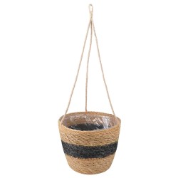 Paniers à plantes en herbe de mer 3 pcs Naturel et noir 647280647280