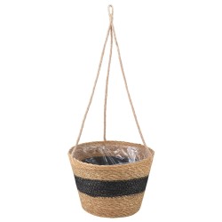 Paniers à plantes en herbe de mer 3 pcs Naturel et noir 647280647280