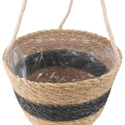 Paniers à plantes en herbe de mer 3 pcs Naturel et noir 647280647280