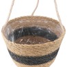 Paniers à plantes en herbe de mer 3 pcs Naturel et noir 647280647280