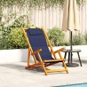 Chaise pliante avec accoudoirs en bois d'acacia bleu et textilène 647283647283