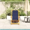 Chaise pliante avec accoudoirs en bois d'acacia bleu et textilène 647283647283