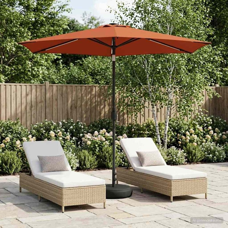 Parasol de jardin avec lumières LED et base 270 x 270 cm 647285647285