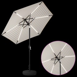 Parasol de jardin avec lumières LED et base 230 x 230 cm 647286647286