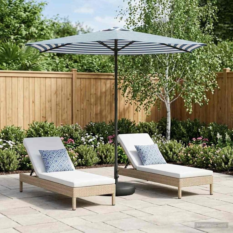 Parasol de jardin avec base 270 x 270 cm Polyester 647288647288