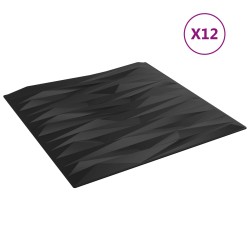 Panneaux muraux 12 pcs Pierre Noire 50 x 50 cm Mousse XPS 647291647291