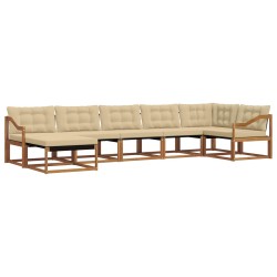 Ensemble de canapés d'extérieur 7 pcs Naturel et Beige 647293647293