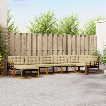 Ensemble de canapés d'extérieur 7 pcs Naturel et Beige 647299647299