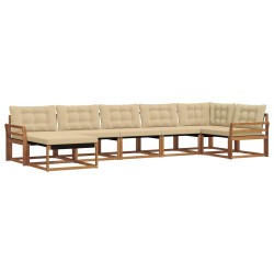 Ensemble de canapés d'extérieur 7 pcs Naturel et Beige 647301647301