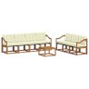 Ensemble de canapés d'extérieur 8 pcs Naturel et Crème 647303647303