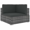 Chaise d'angle sectionnelle avec coussins résine tressée gris 647304647304