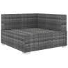 Chaise d'angle sectionnelle avec coussins résine tressée gris 647304647304