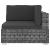 Chaise d'angle sectionnelle avec coussins résine tressée gris 647304647304