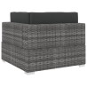 Chaise d'angle sectionnelle avec coussins résine tressée gris 647304647304