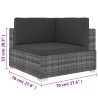 Chaise d'angle sectionnelle avec coussins résine tressée gris 647304647304