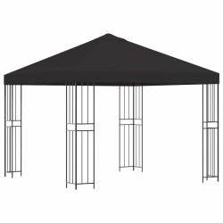 Pavillon 3 x 3 m Anthracite Polyester et Acier 190 gsm 647305647305