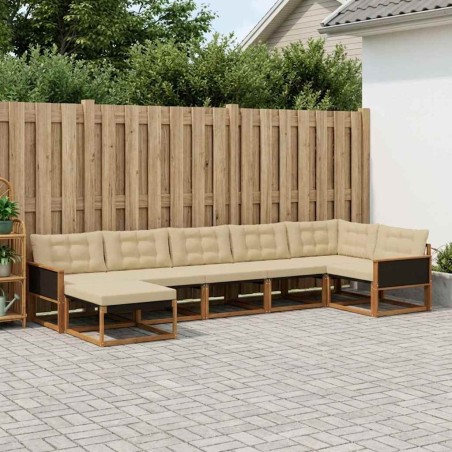Ensemble de canapés d'extérieur 7 pcs Naturel et Beige 647307647307