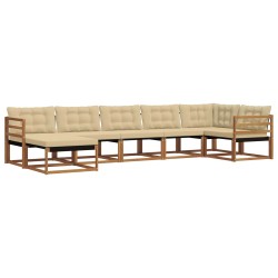 Ensemble de canapés d'extérieur 7 pcs Naturel et Beige 647310647310