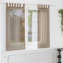 Voilages à œillets 2 pcs marron clair 140 x 140 cm 647311647311