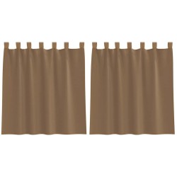 Voilages à œillets 2 pcs marron clair 140 x 140 cm 647311647311