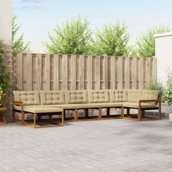 Ensemble de canapés d'extérieur 7 pcs Naturel et Beige 647312647312