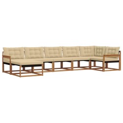 Ensemble de canapés d'extérieur 7 pcs Naturel et Beige 647312647312