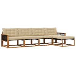 Ensemble de canapés d'extérieur 5 pcs Naturel et Beige 647313647313
