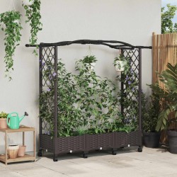Potager surélevé avec treillis et roues Marron PP 647314647314
