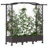 Potager surélevé avec treillis et roues Marron PP 647314647314