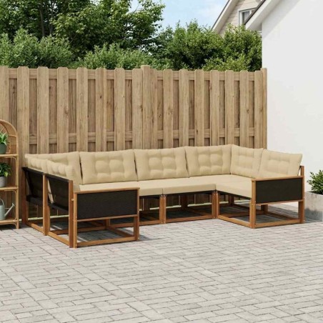Ensemble de canapés d'extérieur 6 pcs Naturel et Beige 647319647319