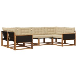 Ensemble de canapés d'extérieur 6 pcs Naturel et Beige 647319647319