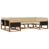 Ensemble de canapés d'extérieur 6 pcs Naturel et Beige 647319647319