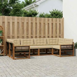 Ensemble de canapés d'extérieur 6 pcs Naturel et Beige 647320647320