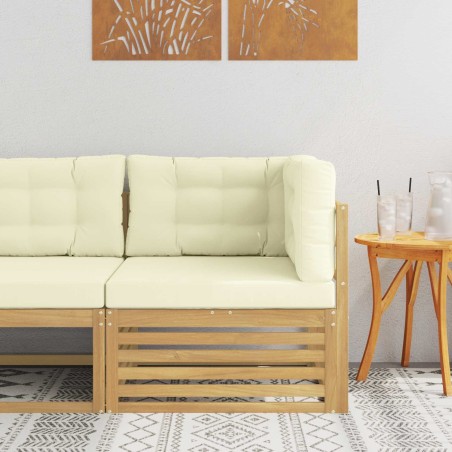 Canapé d'angle extérieur Bois d'Acacia Massif Blanc 647322647322