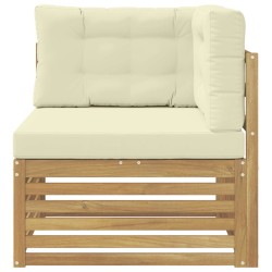 Canapé d'angle extérieur Bois d'Acacia Massif Blanc 647322647322