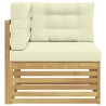 Canapé d'angle extérieur Bois d'Acacia Massif Blanc 647322647322