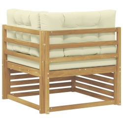 Canapé d'angle extérieur Bois d'Acacia Massif Blanc 647322647322