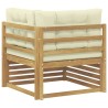 Canapé d'angle extérieur Bois d'Acacia Massif Blanc 647322647322